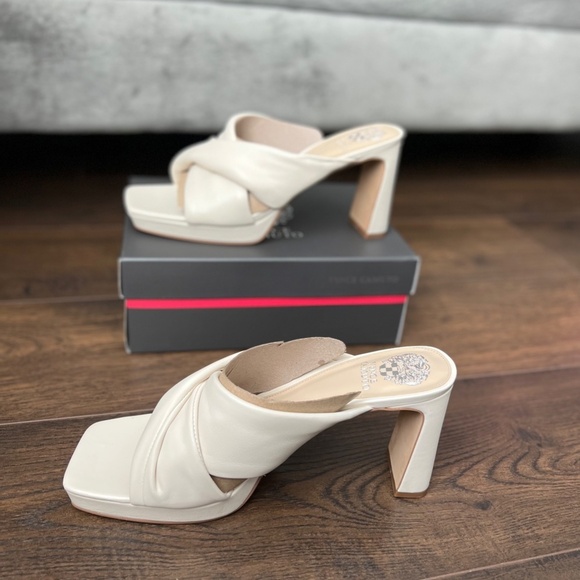 Vince Camuto *New* Elmindi Leather Crossband Platform Sandal - Beige - Picture 4 of 10